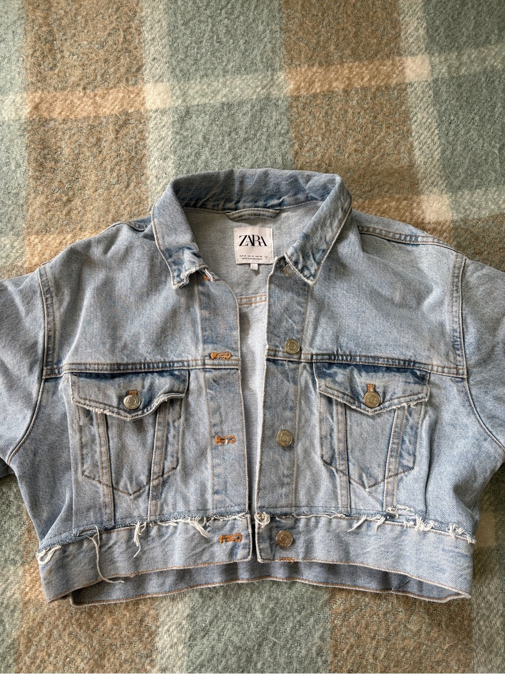 ZARA Light Wash Cropped Denim Jacket